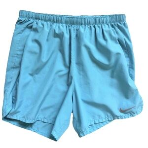 Nike Men’s Athletic Running Polyester 4.5” Shorts Blue, Medium Pockets, GUC